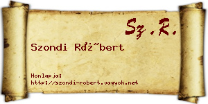 Szondi Róbert névjegykártya