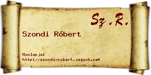 Szondi Róbert névjegykártya